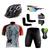 Conjunto Ciclismo Camisa e Bermuda + Capacete de Ciclismo C/ Luz LED + Luvas de Ciclismo + Óculos Esportivo +  Par de Manguitos Xfreedom vermelho