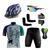 Conjunto Ciclismo Camisa e Bermuda + Capacete de Ciclismo C/ Luz LED + Luvas de Ciclismo + Óculos Esportivo +  Par de Manguitos Xfreedom azul, Roxo