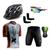 Conjunto Ciclismo Camisa e Bermuda + Capacete de Ciclismo C/ Luz LED + Óculos Esportivo +  Par de Manguitos Xfreedom vermelho