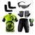 Conjunto Ciclismo Camisa e Bermuda + Par de Luvas + Óculos de Proteção + Par de Manguitos Ciclista amarelo limão