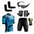 Conjunto Ciclismo Camisa e Bermuda + Par de Luvas + Óculos de Proteção + Par de Manguitos Ciclista azul