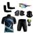 Conjunto Ciclismo Camisa e Bermuda + Par de Luvas + Óculos Esportivo +  Par de Manguitos + Bandana Xbike azul