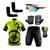Conjunto Ciclismo Camisa e Bermuda + Par de Luvas + Óculos Esportivo + Par de Manguitos Bike amarelo limão
