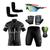 Conjunto Ciclismo Camisa e Bermuda + Par de Luvas + Óculos Esportivo + Par de Manguitos Fé