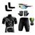 Conjunto Ciclismo Camisa e Bermuda + Par de Luvas + Óculos Esportivo + Par de Manguitos Ciclista preto