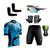 Conjunto Ciclismo Camisa e Bermuda + Par de Luvas + Óculos Esportivo + Par de Manguitos Ciclista azul