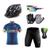 Conjunto Ciclismo Camisa Proteção UV e Bermuda em Gel + Capacete Ciclismo + Luvas Ciclismo + Óculos Itália 01