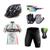Conjunto Ciclismo Camisa Proteção UV e Bermuda em Gel + Capacete Ciclismo + Luvas Ciclismo + Óculos Itália branco