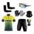 Conjunto Ciclismo Camisa Proteção UV e Bermuda em Gel + Luvas Ciclismo + Óculos + Manguitos + Bandana Brasil