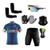 Conjunto Ciclismo Camisa Proteção UV e Bermuda em Gel + Luvas Ciclismo + Óculos + Manguitos + Bandana Itália 01