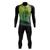 Conjunto Ciclismo Masculino Inverno - Camisa Manga Longa + Calça de Gel Bike roda verde degradê