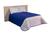 Conjunto cobre leito cama casal queen bali bordado 3 peças Azul