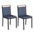 Conjunto com 2 Cadeiras Penélope Azul e Preto Preto
