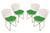 Conjunto Com 4 Cadeiras Bertoia Cobre Rose Gold Com Assento - Várias Cores Verde