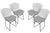 Conjunto Com 4 Cadeiras Bertoia Preta Brilhante Com Assento - Várias Cores Cinza