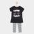Conjunto Curto Infantil Hering Kids Camiseta Estampada + Calça Legging Menina Preto