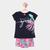 Conjunto Curto Infantil Kyly Estampado Menina Marinho