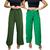 Conjunto De 2 Calça Pantalona Feminina Tecido Duna Tendência Verde, Militar, Verde, Bandeira