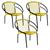 Conjunto de 3 Cadeiras Eclipse de Aço Carbono e Fibra Sintética Amarelo