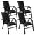 Conjunto de 4 Cadeiras Bela de Aço Carbono e Fibra Sintética Preto