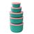 Conjunto de 5 potes herméticos alta durabilidade paredes grossas redondo com tampa Verde, Rosa