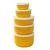 Conjunto de 5 potes herméticos alta durabilidade paredes grossas redondo com tampa Amarelo, Branco