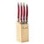Conjunto de 6 facas Laguiole LA TOUR Luxo com Cepo de madeira - branco  Bordô