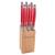 Conjunto de 6 facas Laguiole LA TOUR Luxo com Cepo de madeira - branco  Vermelho