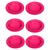 Conjunto de 6 Pratos Fundos 22cm Redondo Plástico Rosa