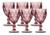 Conjunto de 6 taças de vidro para vinho água Diamound 340ML jogo de taças transparente verde lilas azul  ROSA