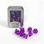 Conjunto de 7 Dados Clear para RPG (D4, D6, D8, D10, D10%, D12, D20) Roxo