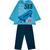 Conjunto De Camiseta Moletom Infantil Menino Forrada Inverno Azul petróleo