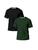 Conjunto de Camisetas Modernas Básicas 2 Peças Masculina 100% Algodão Caimento Perfeito Preto, Verde