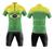 Conjunto de Ciclismo Camisa C/ Proteção UV e Bermuda C/ Forro Interno Brasil amarelo neon