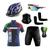 Conjunto de Ciclismo Camisa e Bermuda C/ Proteção UV + Capacete de Ciclismo C/ Luz Led + Óculos Esportivo Espelhado + Par de Manguitos + Bandana Itália 02