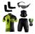 Conjunto de Ciclismo Camisa e Bermuda C/ Proteção UV + Óculos de Proteção Preto Anti-Risco + Par de Manguitos + Bandana Respeite o ciclista