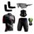 Conjunto de Ciclismo Camisa e Bermuda C/ Proteção UV + Óculos Esportivo Espelhado + Par de Manguitos + Bandana Xbike preto