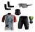 Conjunto de Ciclismo Camisa e Bermuda C/ Proteção UV + Óculos Esportivo Espelhado + Par de Manguitos + Bandana Xfreedom vermelho