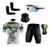 Conjunto de Ciclismo Camisa e Bermuda C/ Proteção UV + Óculos Esportivo Espelhado + Par de Manguitos + Bandana Branco, Colorido