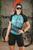 Conjunto de Ciclismo Feminino Camisa e Bermuda Espuma Com Bolsos Mtb Bike roda azul pro