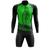 Conjunto de Ciclismo Masculino Forro Gel Blusa Manga Longa Ciclistas Verde claro