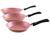 Conjunto de Frigideiras Antiaderente Tramontina de Alumínio Caribe Rosa 3 Peças Rosa