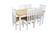 Conjunto de Jantar Lella Mesa com 6 Cadeiras de Madeira Maciça Branco/Cera