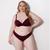 Conjunto de Lingerie Plus Size com Bojo Básico Dia a Dia sem Renda Confortável Vinho