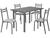 Conjunto de Mesa com 4 Cadeiras Ciplafe Grafite