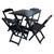 Conjunto de Mesa com 4 Cadeiras de Madeira Dobravel 60x60 Ideal para Bar e Restaurante - Preto PRETO