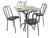 Conjunto de Mesa com 4 Cadeiras Metalmix Grafite e Preto