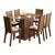 Conjunto de Mesa com 6 Cadeiras Gales Rustic e Floral Hibiscos Marrom