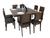 Conjunto de Mesa com 8 Cadeiras Verona/Lugano   Castanho e Preto