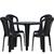 Conjunto de mesa Coruripe com 4 cadeiras plásticas sem braço - Solplast Preto